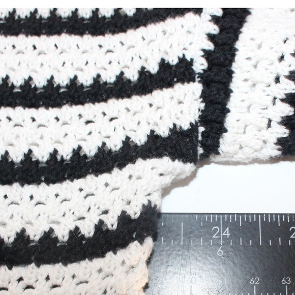 Blu Pepper Striped Knit Sweater Lightweight Cotton Large Black White - Picture 4 of 6